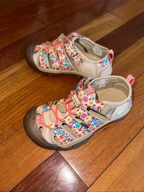 Keen Kids Beige Floral Closed-Toe Sandals - Comfortable Play Shoes